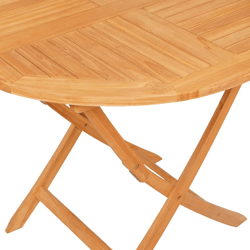 Garden dining table set 5 pieces solid teak wood - with armrests, round, 1 - number 7.