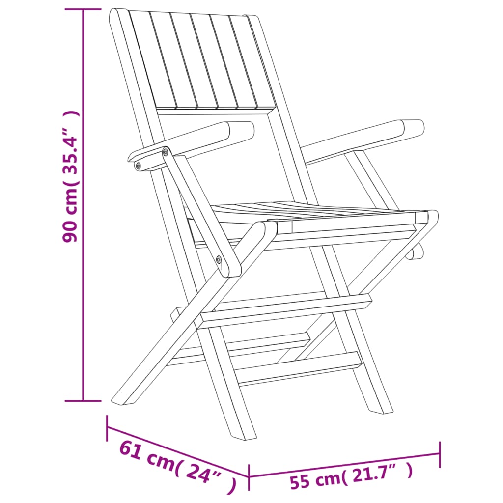 Garden dining table set 5 pieces solid teak wood - with armrests, round, 1 - number 8.