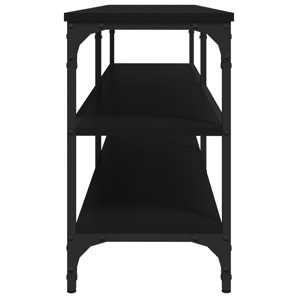 Stolik rtv 140x30x50 cm drewno klejone czarne - number 6.