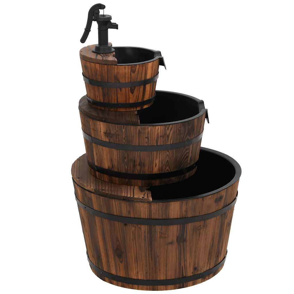 Fontæne med pumpe 60x60x94 cm massivt fyrretræ - 3 niveauer - number 5.