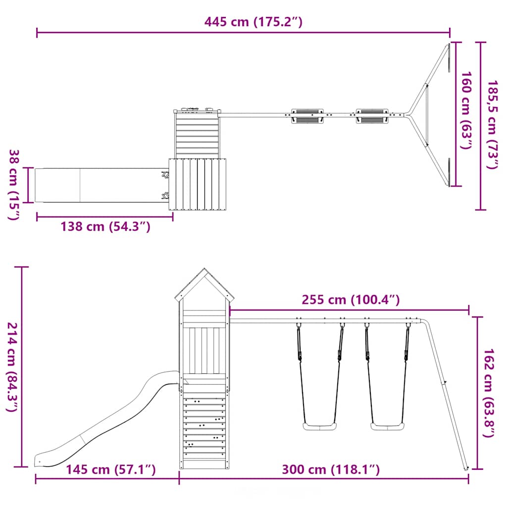 Portique de jeux extérieur en pin massif - number 12.