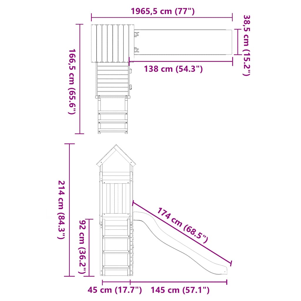 Portique de jeux extérieur en pin massif - number 10.