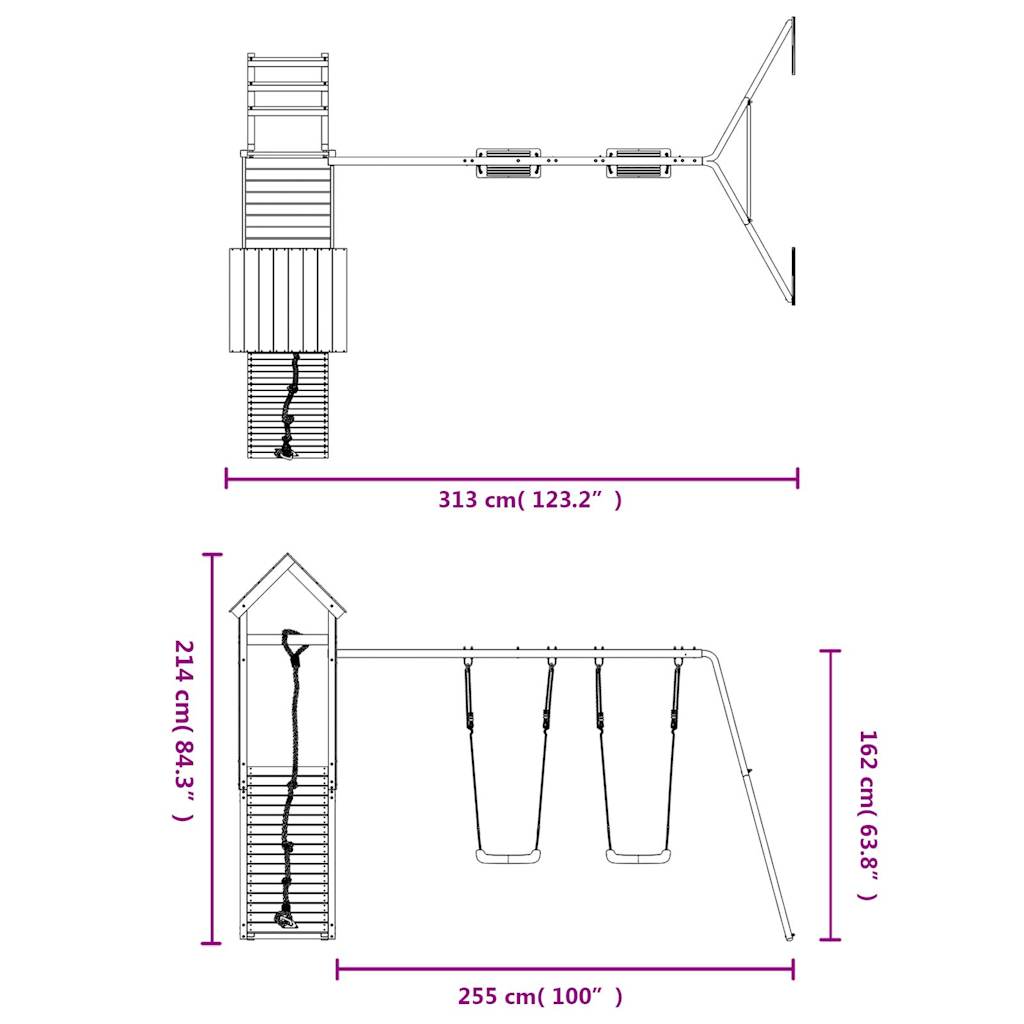 Portique de jeux extérieur en pin massif - number 11.