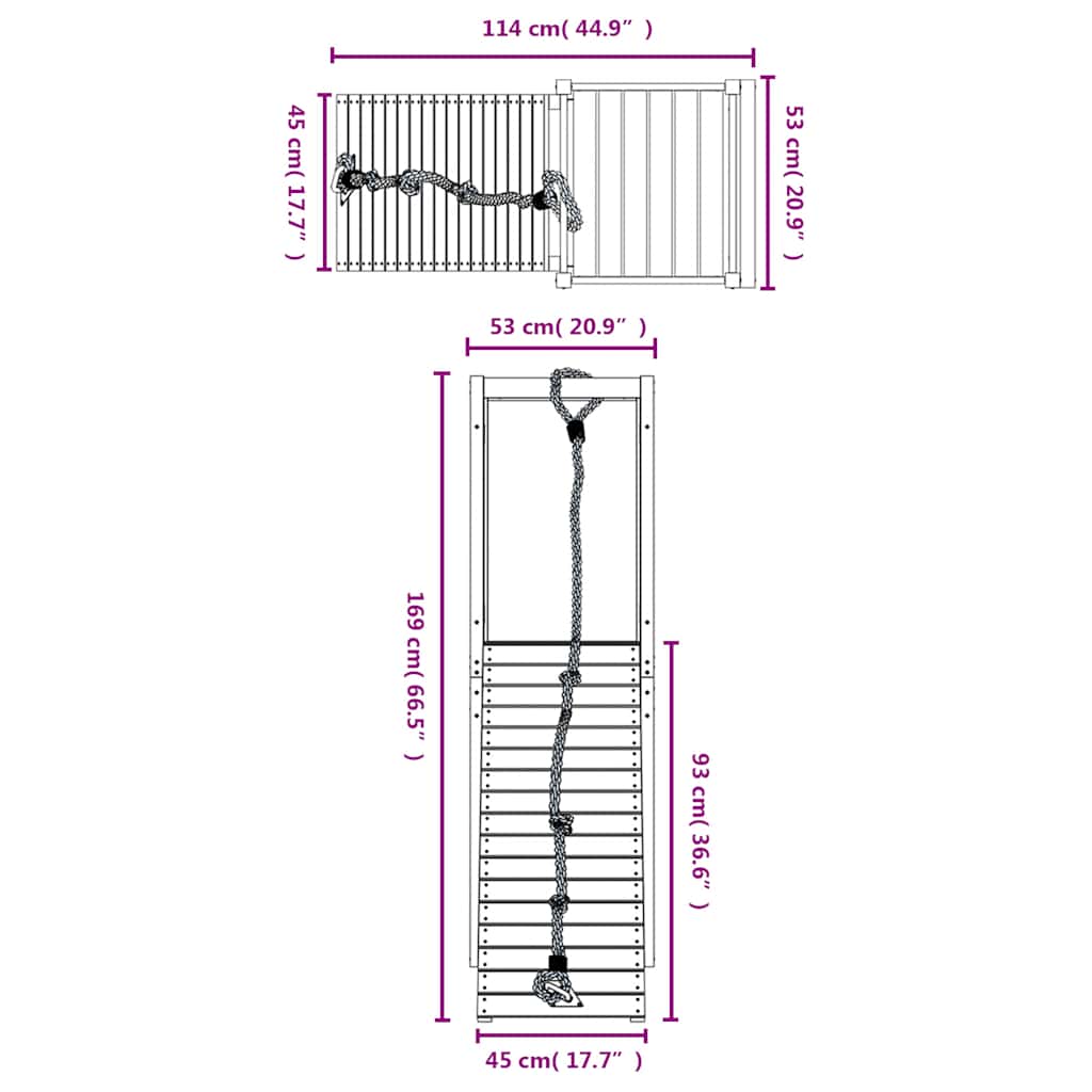 Maisonnette de jeux avec mur d'escalade en sapin de douglas massif - number 9.