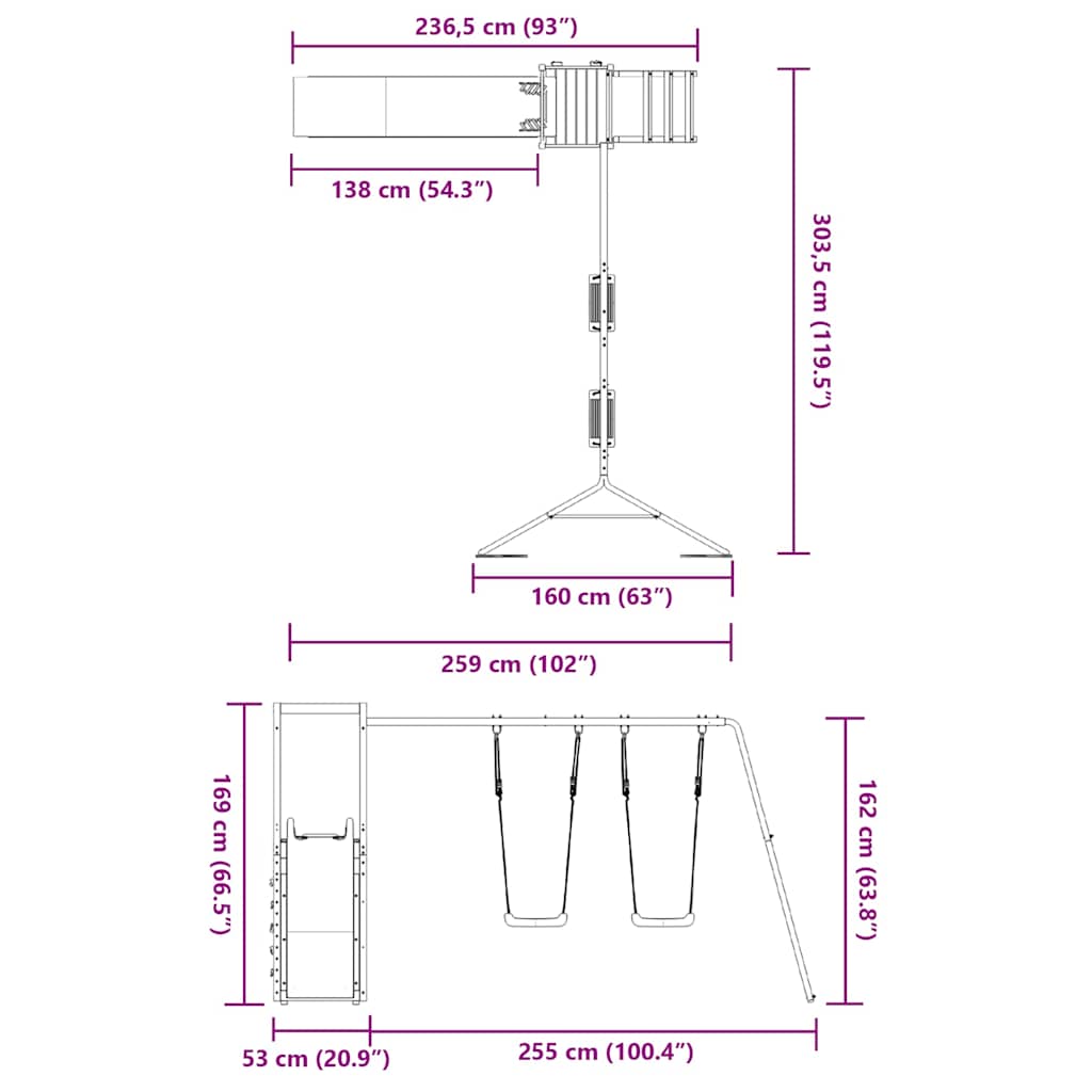 Ensemble de jeux d'extérieur en bois de pin imprégné - number 12.