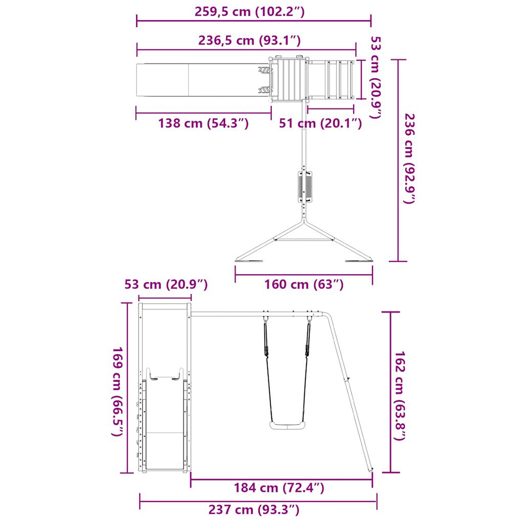 Portique de jeux extérieur en pin massif - number 12.
