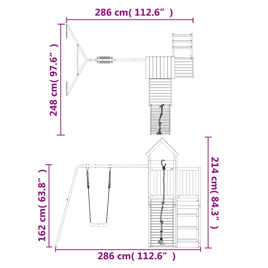 Portique de jeux extérieur en pin massif - number 11.
