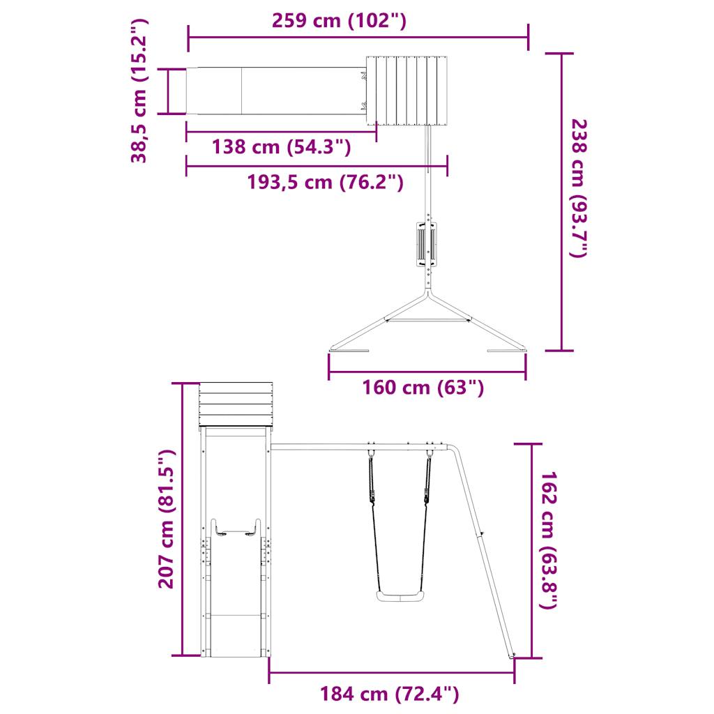 Set za igru na otvorenom puna borovina - number 11.