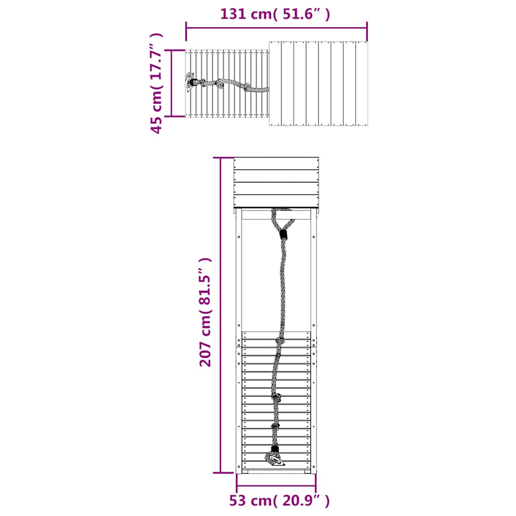 Maisonnette de jeux avec mur d'escalade en sapin de douglas massif - number 9.