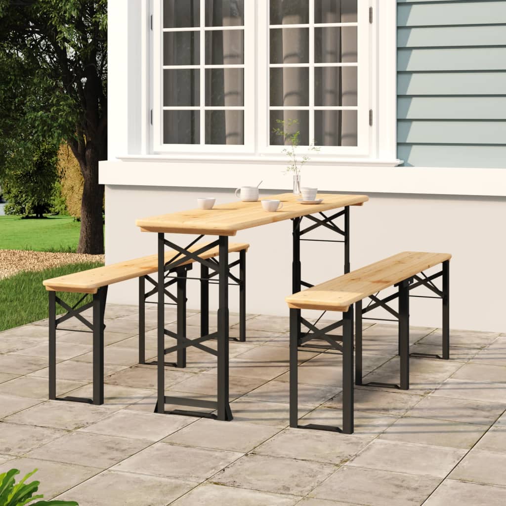 Foldbart barbord 170x50x75/105 cm massivt grantræ - number 1.
