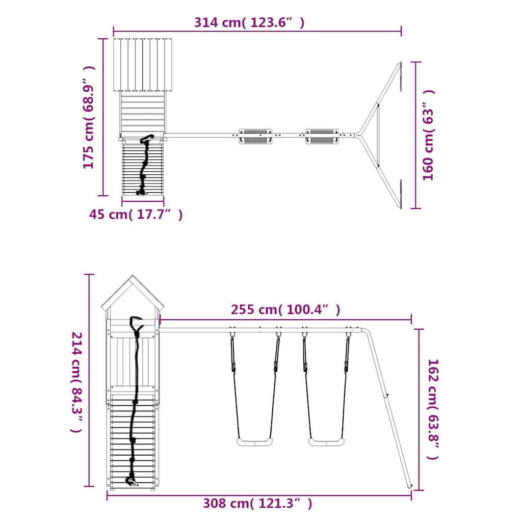 Portique de jeux extérieur en pin massif - number 11.