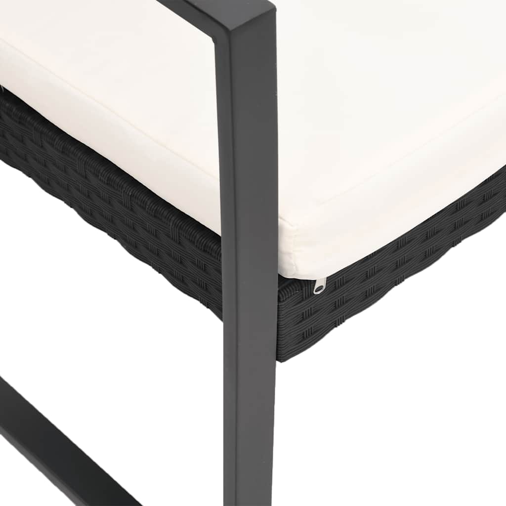 Zestaw ogrodowy stół jadalny części z poduszkami polirattan - czarny, 5 - number 4.
