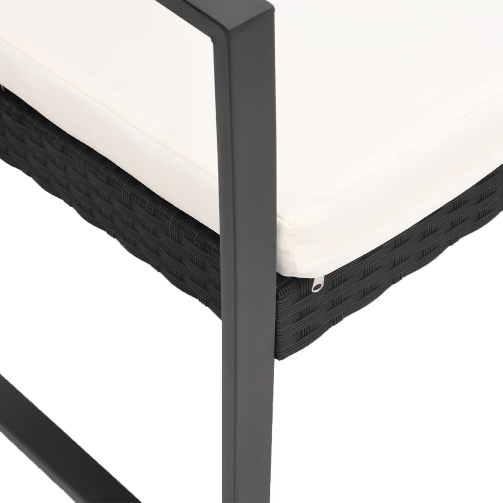 2-personers havebænk med hynder polyrattan sort - number 5.