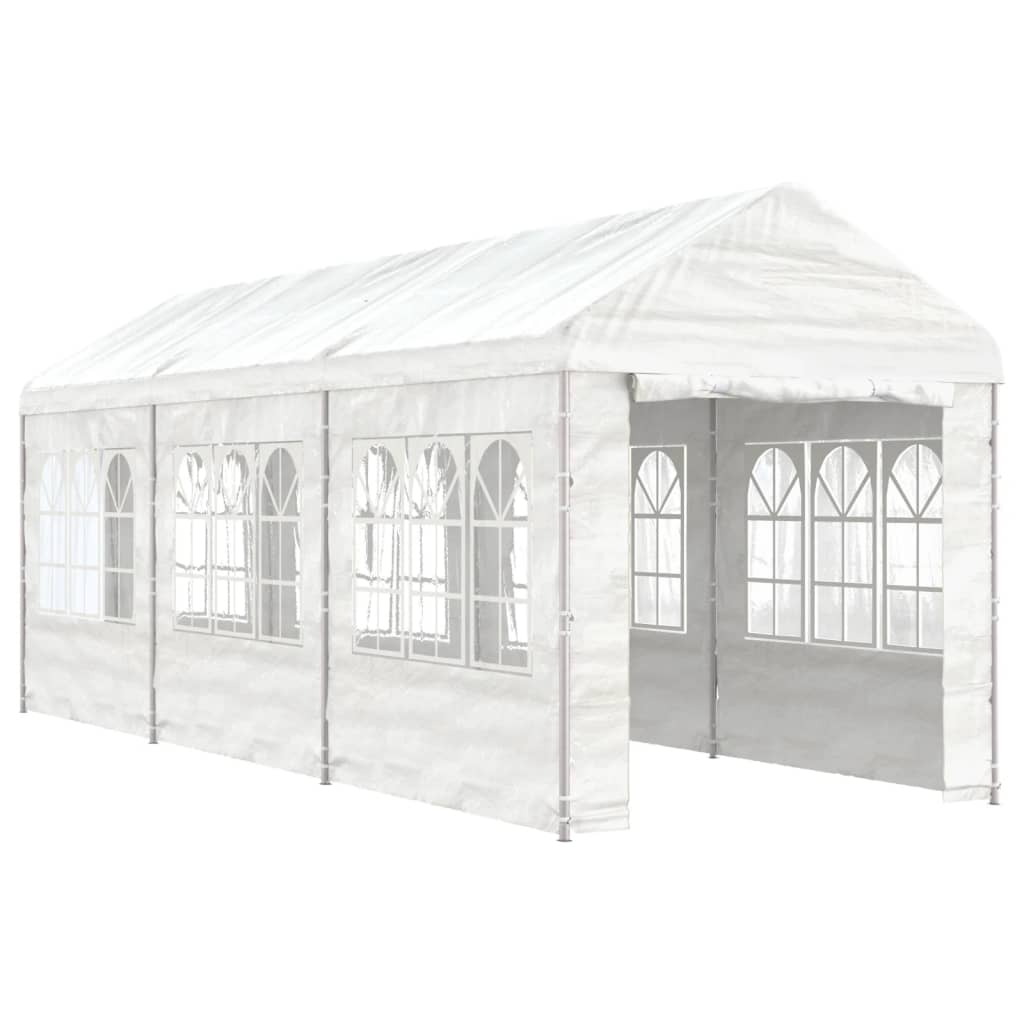 Pavillon med tag 6,69x2,28x2,69 m polyethylen hvid - 6.69 x 2.28 x 2.69 m - number 2.