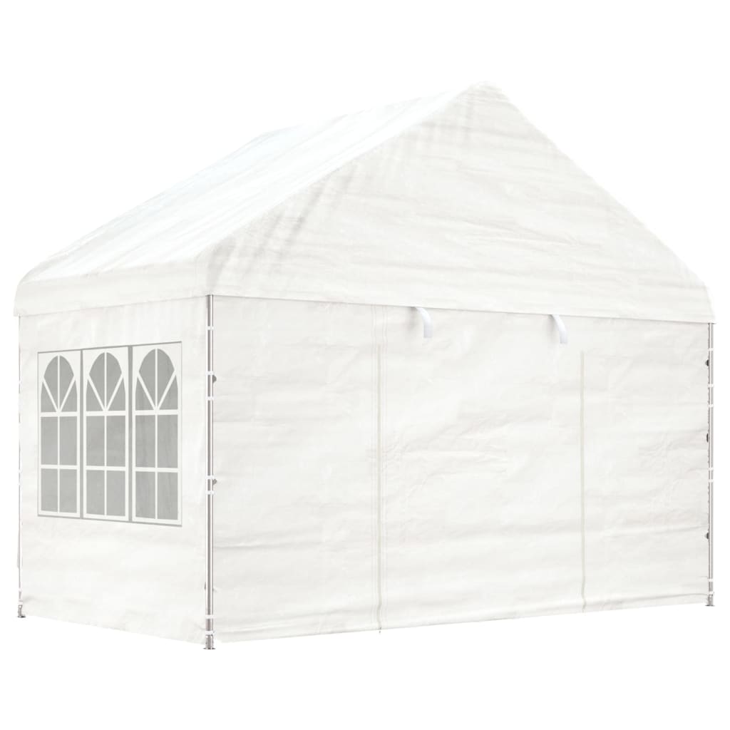 Pavillon med tag 11,15x4,08x3,22 m polyethylen hvid - number 3.