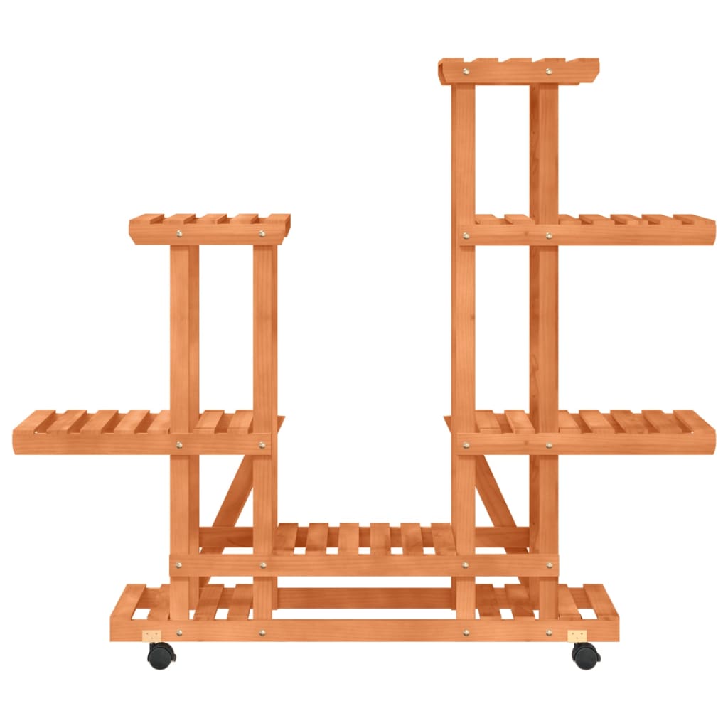 Stalak za cvijeće od punog bora - svijetlo smeđi, 95 x 25 x 101 cm, 1, s kotačima - number 4.