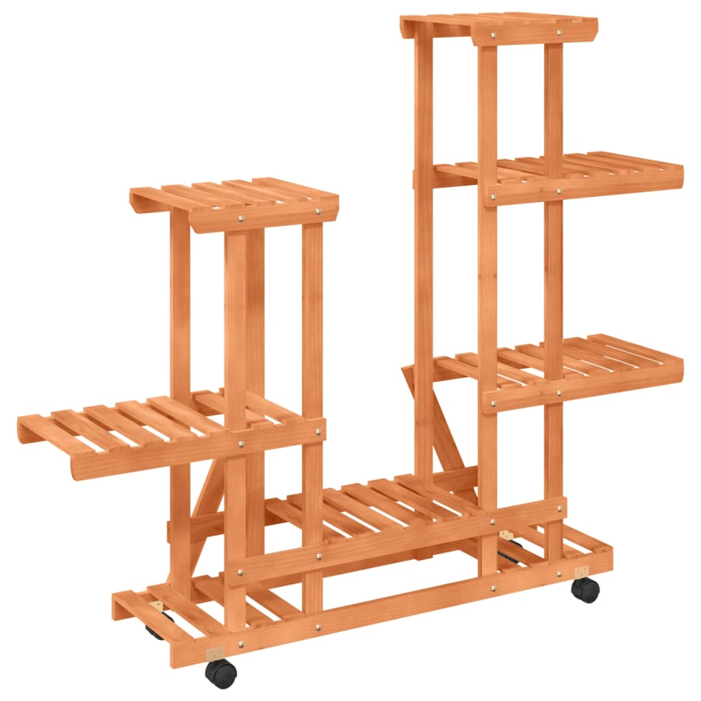 Stalak za cvijeće od punog bora - svijetlo smeđi, 95 x 25 x 101 cm, 1, s kotačima - number 6.