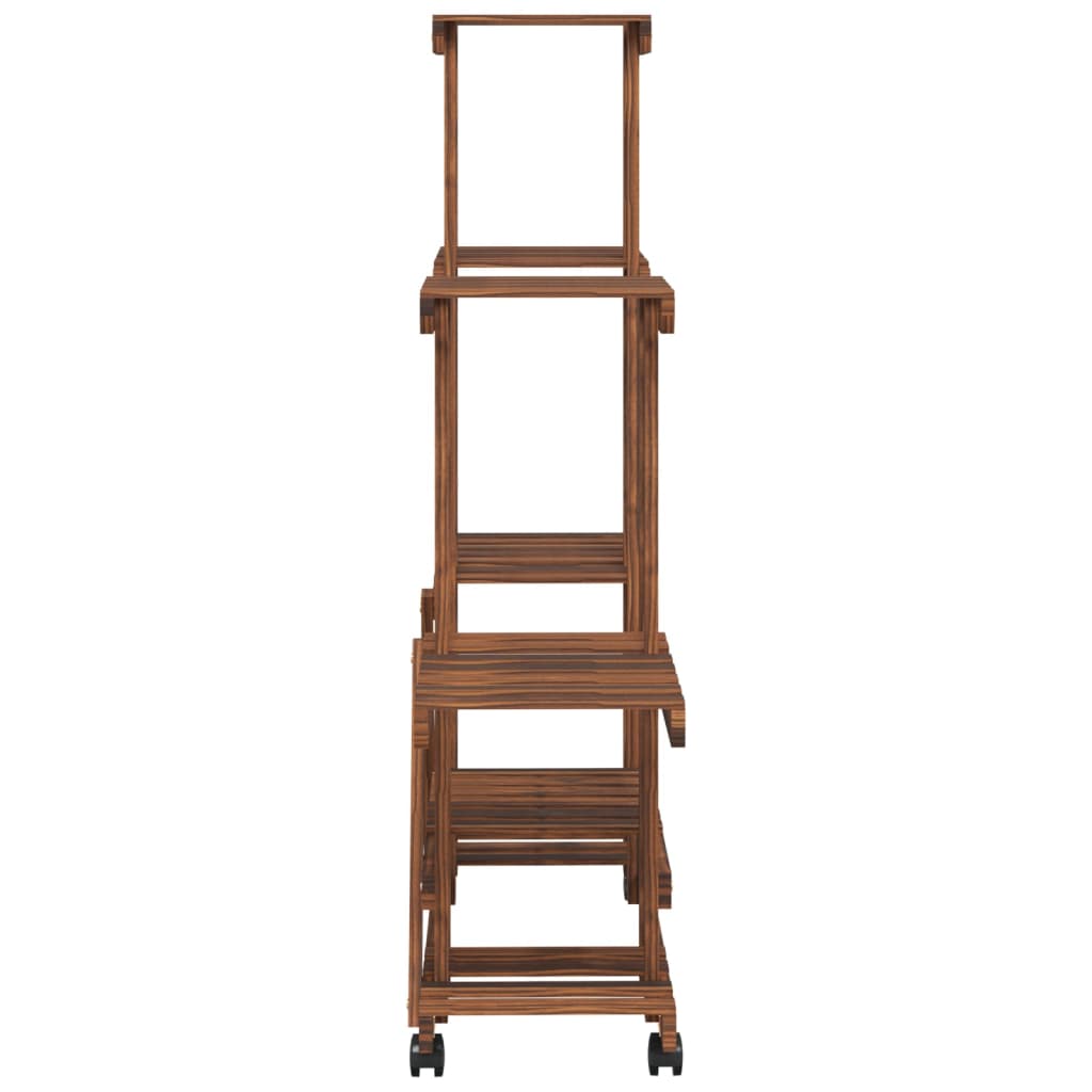Flower rack with wheels solid pine trees - brown, 95 x 25 x 101 cm, 1 - number 5.