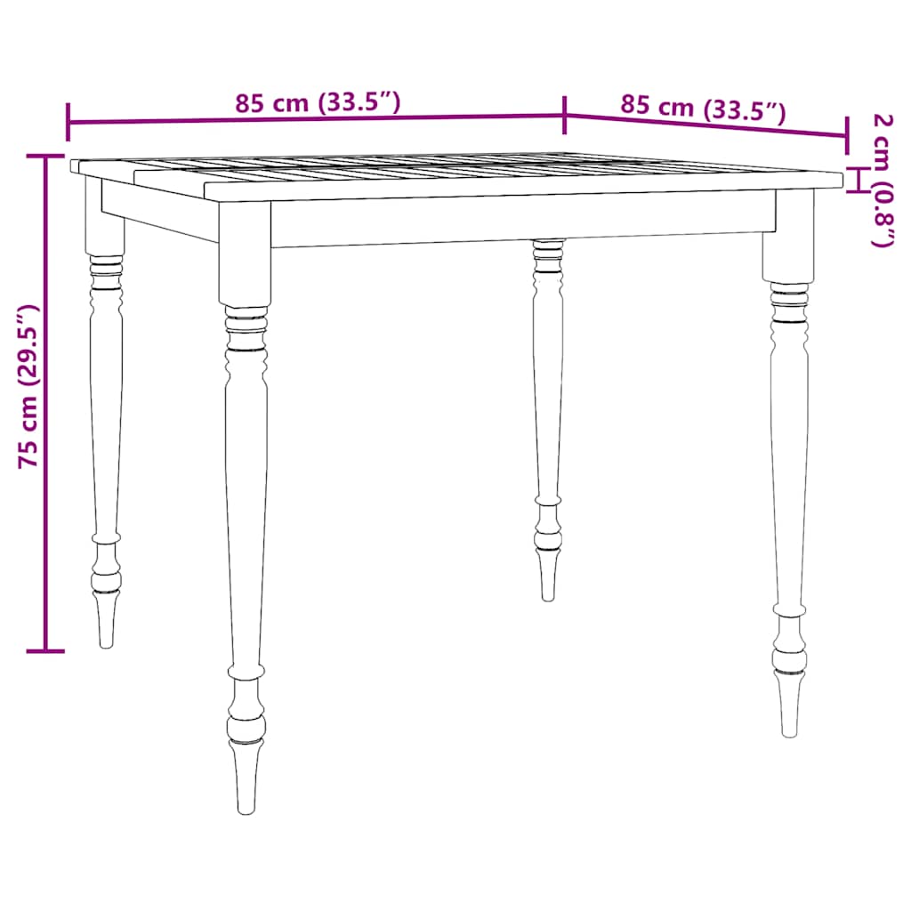 Zestaw ogrodowy do jadalni 3-częściowy z poduszkami z litego drewna tekowego - ciemnoszary, 2 szt. - number 10.