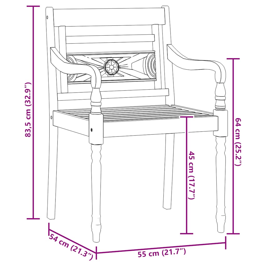 Vrtna blagovaonska garnitura 7 komada punog tikovine - smeđa, 6 - number 11.