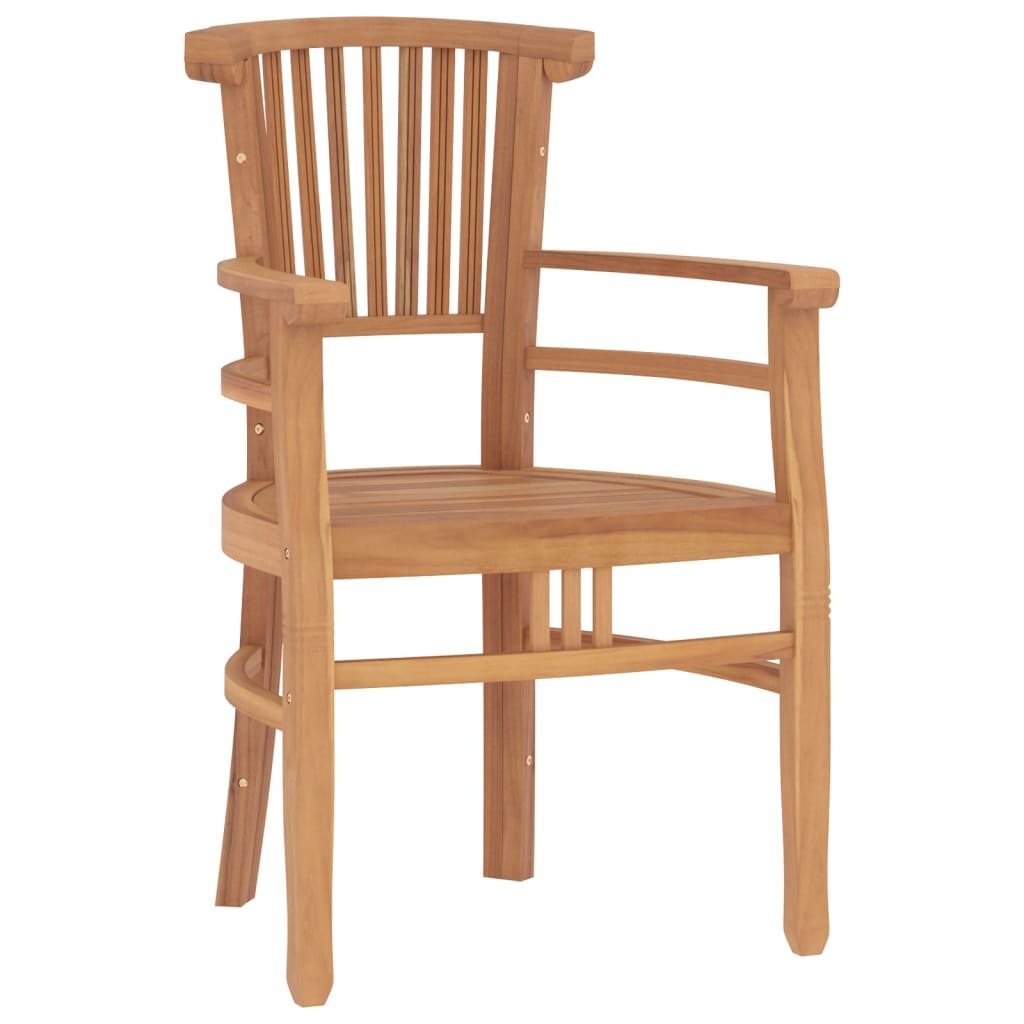 Stol za blagovaonicu za vrt 5 dijelova masivni tikovina - smeđa, 85 cm duljina stola, 4 - number 4.