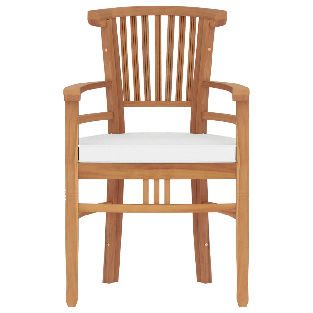 Zestaw stolika do ogrodu 5 części masywne drzewa tekowe - kremowy kolor, długość stolika 85 cm, 4 - number 5.