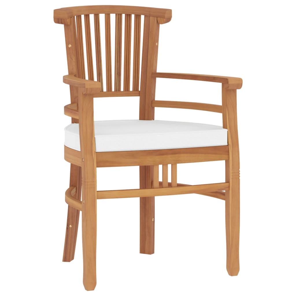 Zestaw stolika do ogrodu 5 części masywne drzewa tekowe - kremowy kolor, długość stolika 85 cm, 4 - number 4.