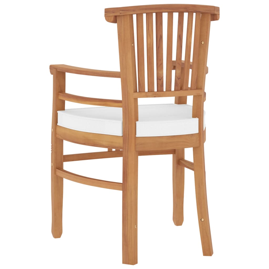 Zestaw stolika do ogrodu 5 części masywne drzewa tekowe - kremowy kolor, długość stolika 85 cm, 4 - number 7.