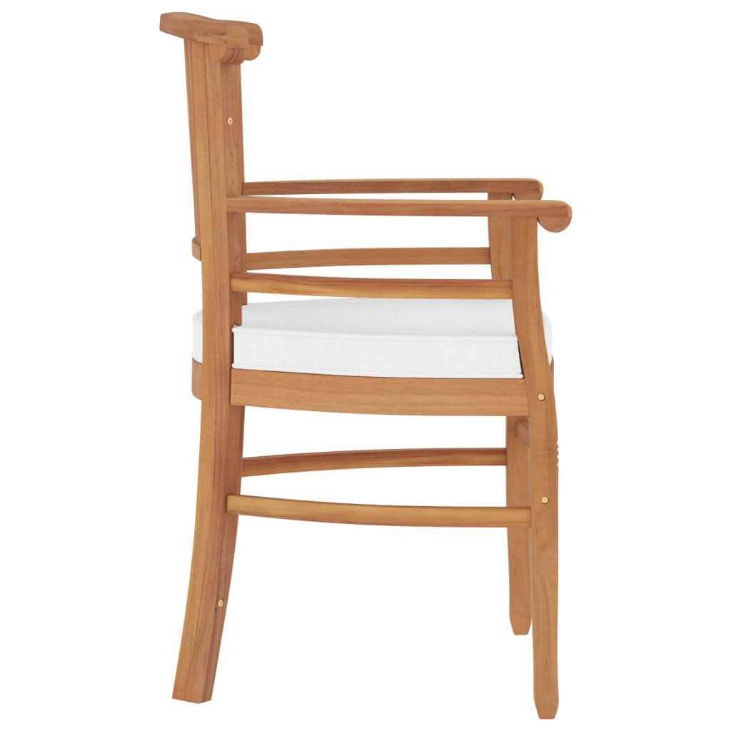 Zestaw stolika do ogrodu 5 części masywne drzewa tekowe - kremowy kolor, długość stolika 85 cm, 4 - number 6.