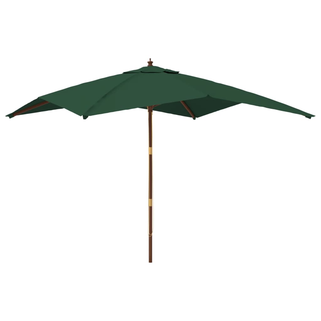 Haveparasol med træstang 300x300x273 cm - grøn - number 2.