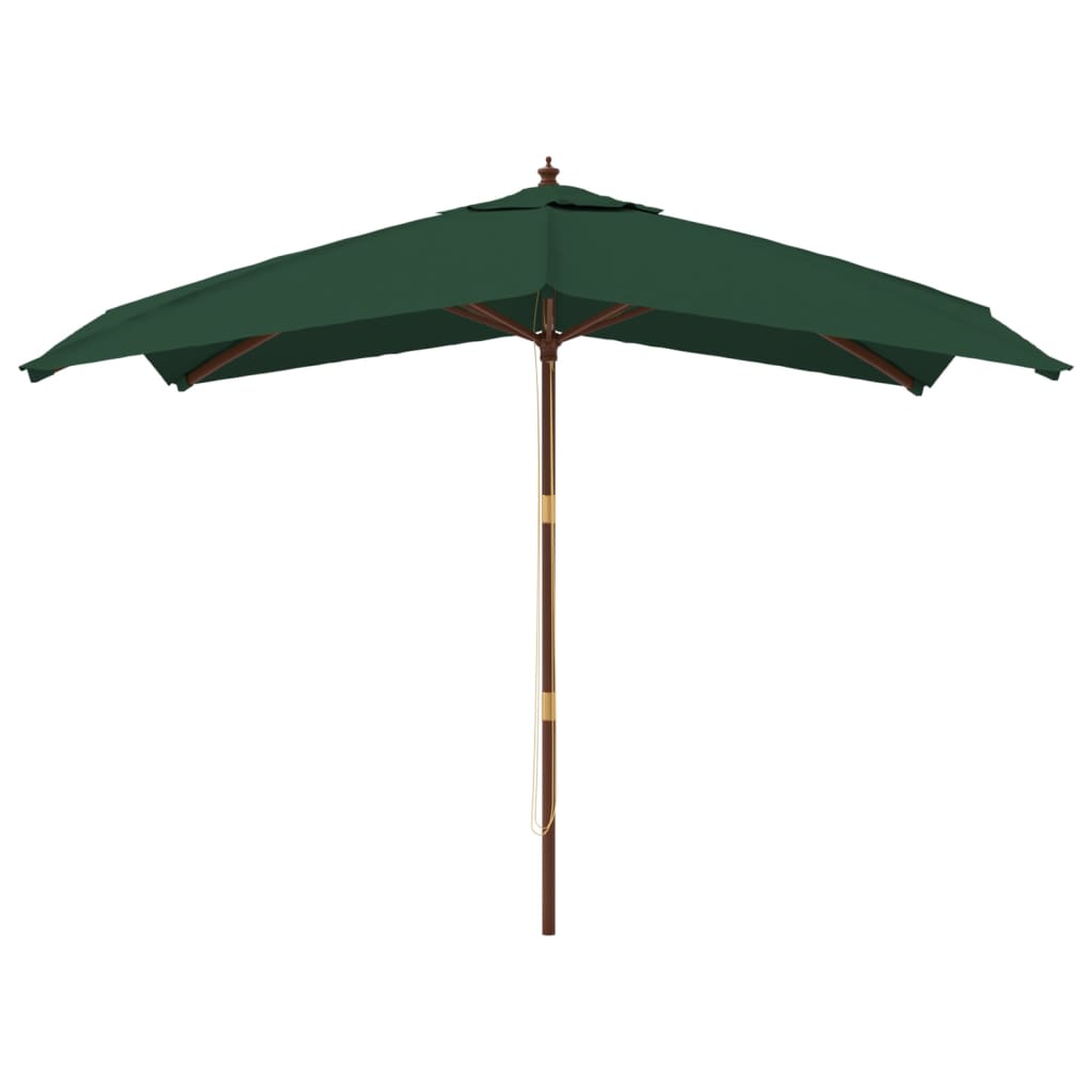Haveparasol med træstang 300x300x273 cm - grøn - number 3.