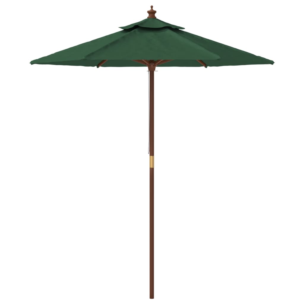 Haveparasol med træstang 196x231 cm - grøn - number 4.