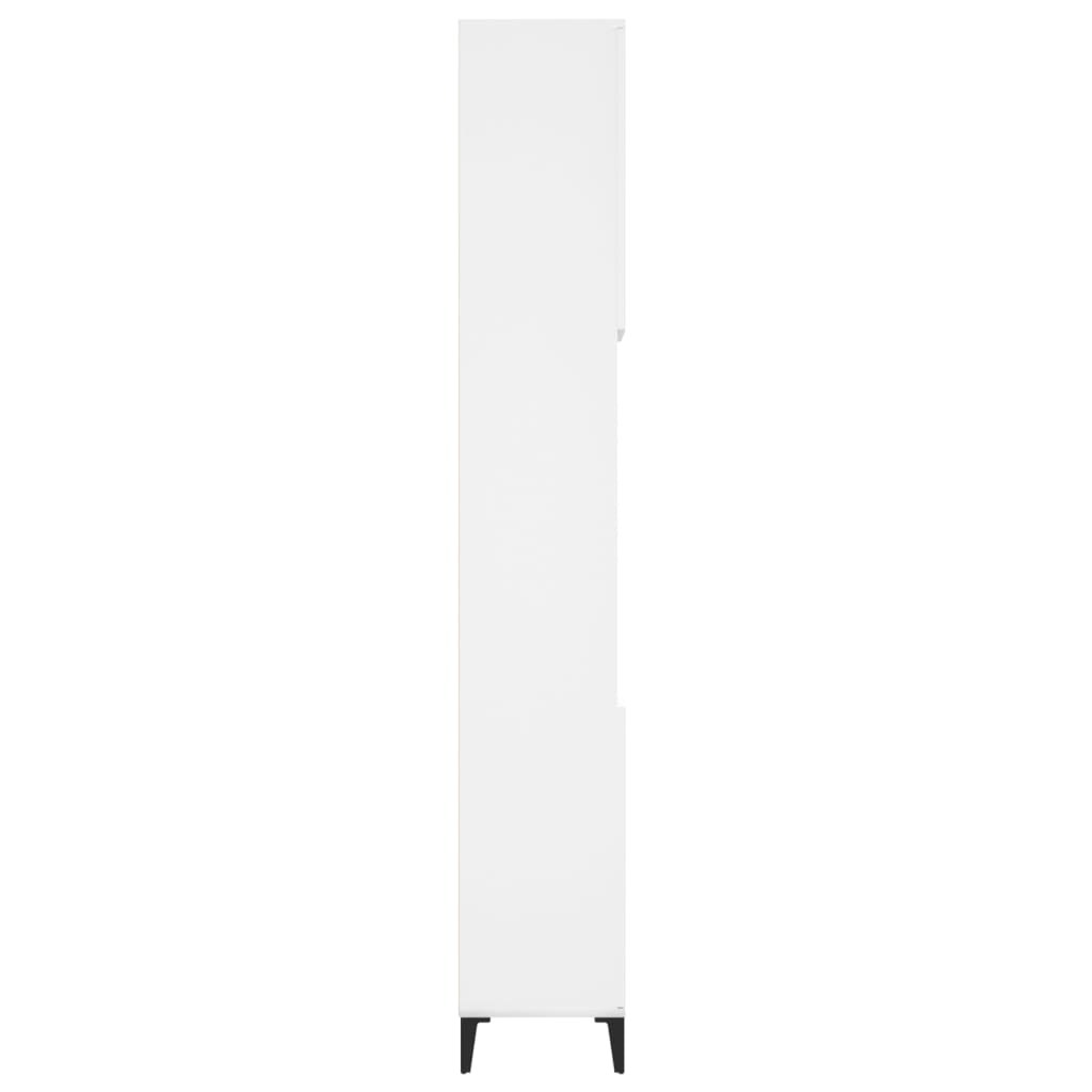 Badeværelsesskab 30x30x190 cm konstrueret træ - hvid, 1, x - number 8.