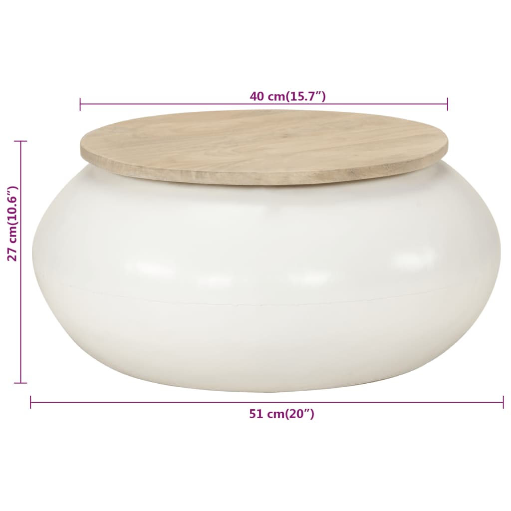 Sofabord 51x51x27 cm massivt mangotræ - number 5.