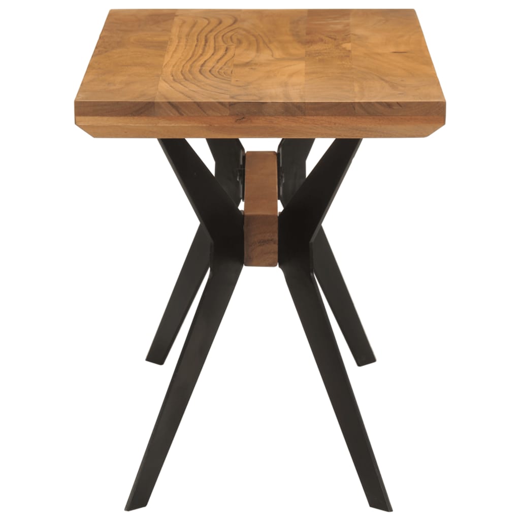 Ława do jadalni 110x40x46 cm lite drewno akacjowe i stal - number 3.