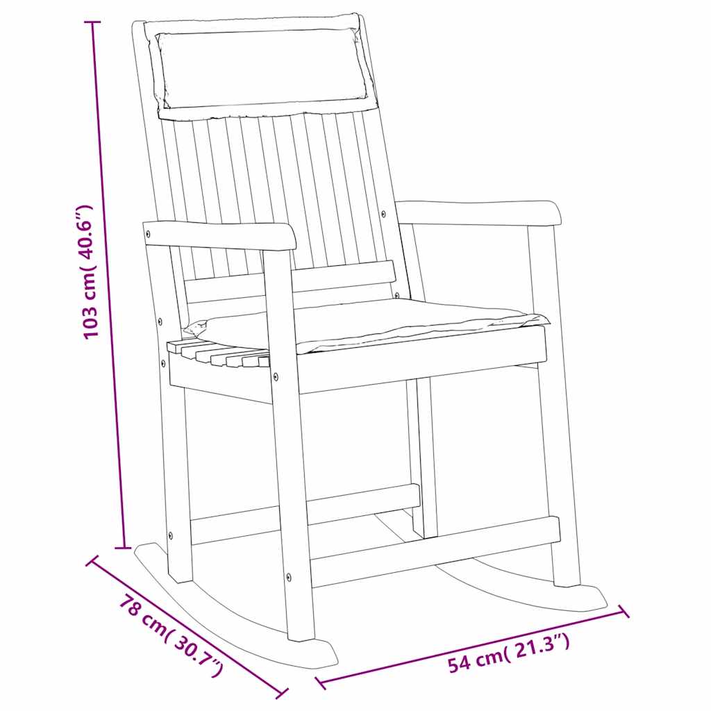 Fotel bujany z poduszkami lite drewno akacjowe - ciemnoszary, 1 - number 5.