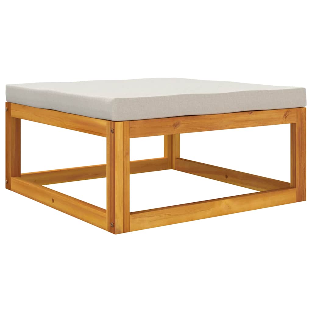 Do ogrodu z poduszką z litego drewna akacjowego - jasnoszary, 1, podnóżek - number 6.