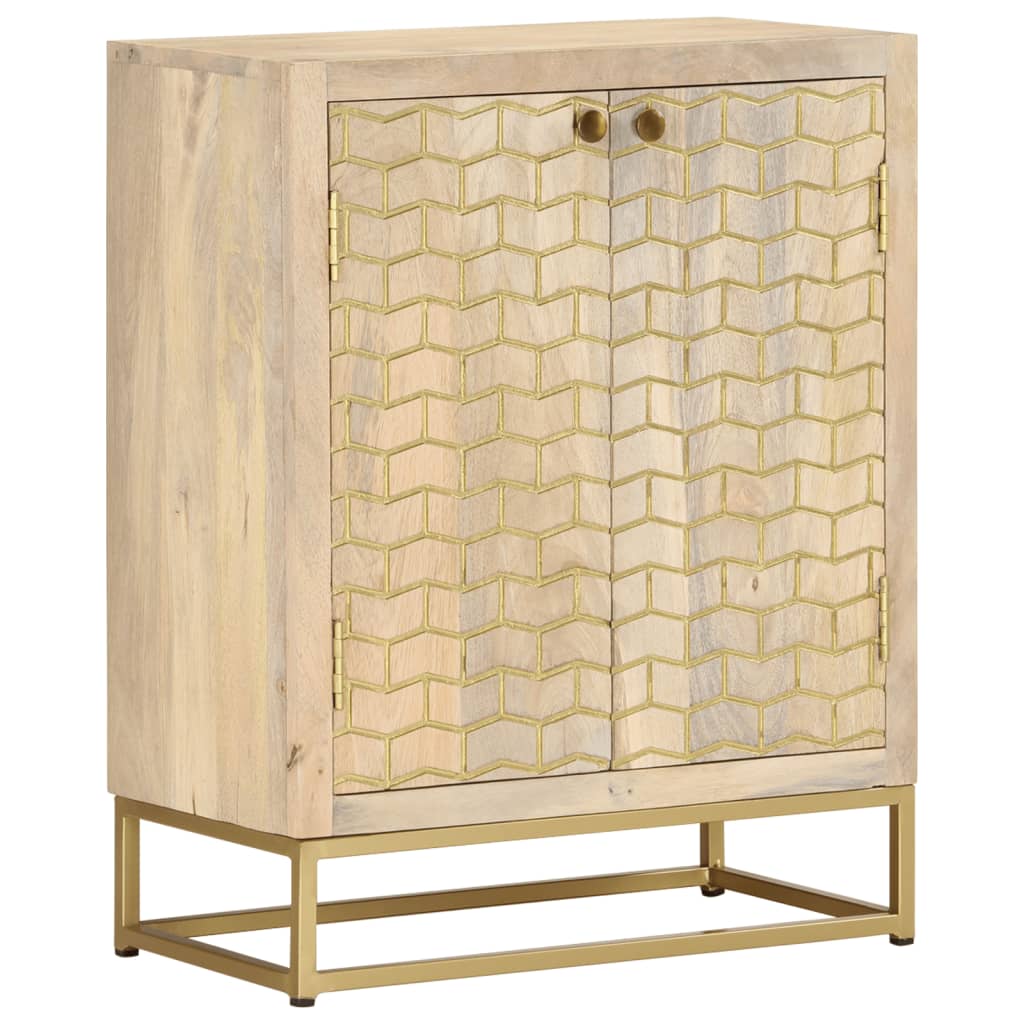 Skænk med 2 låger 55x30x70 cm massivt mangotræ - number 12.