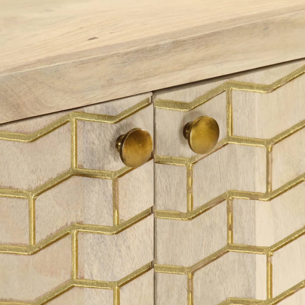 Skænk med 2 låger 55x30x70 cm massivt mangotræ - number 7.