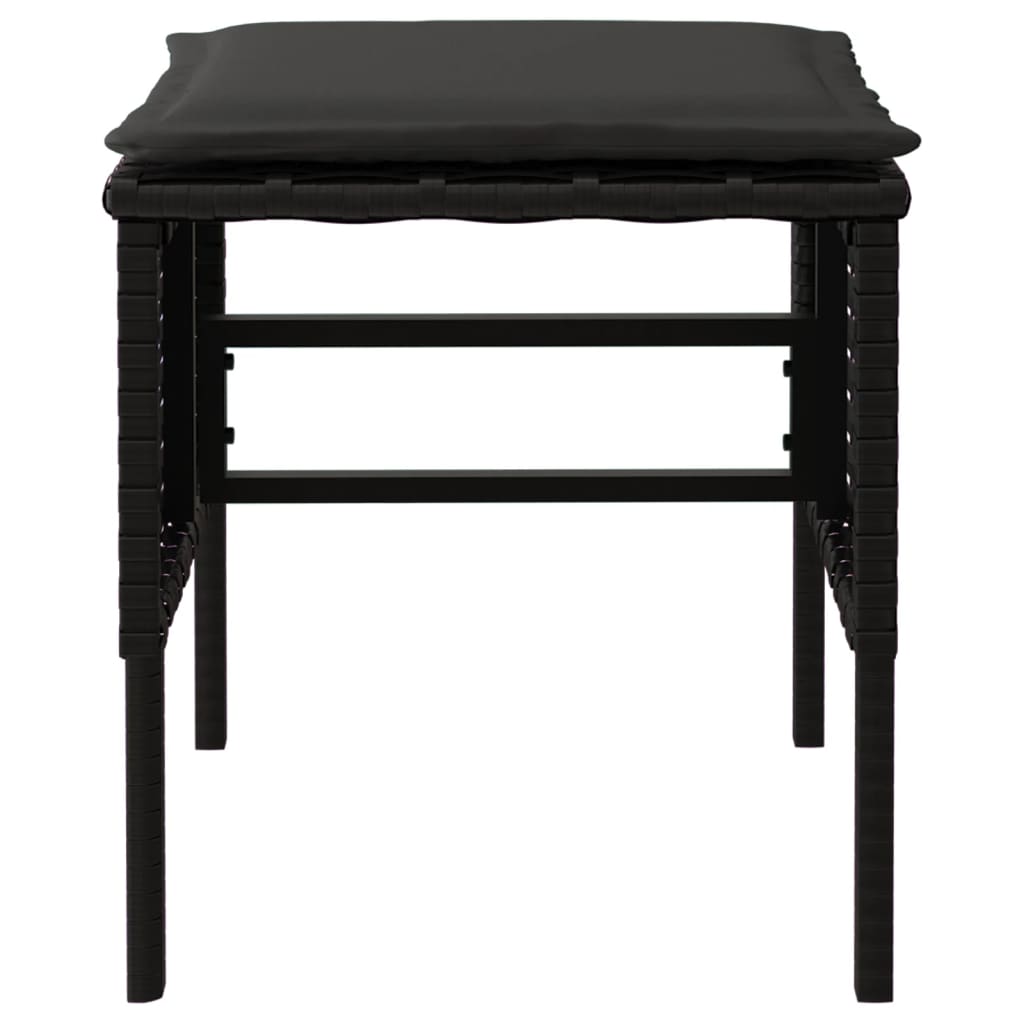 Fodskamler med hynder 4 stk. til haven polyrattan sort - number 5.