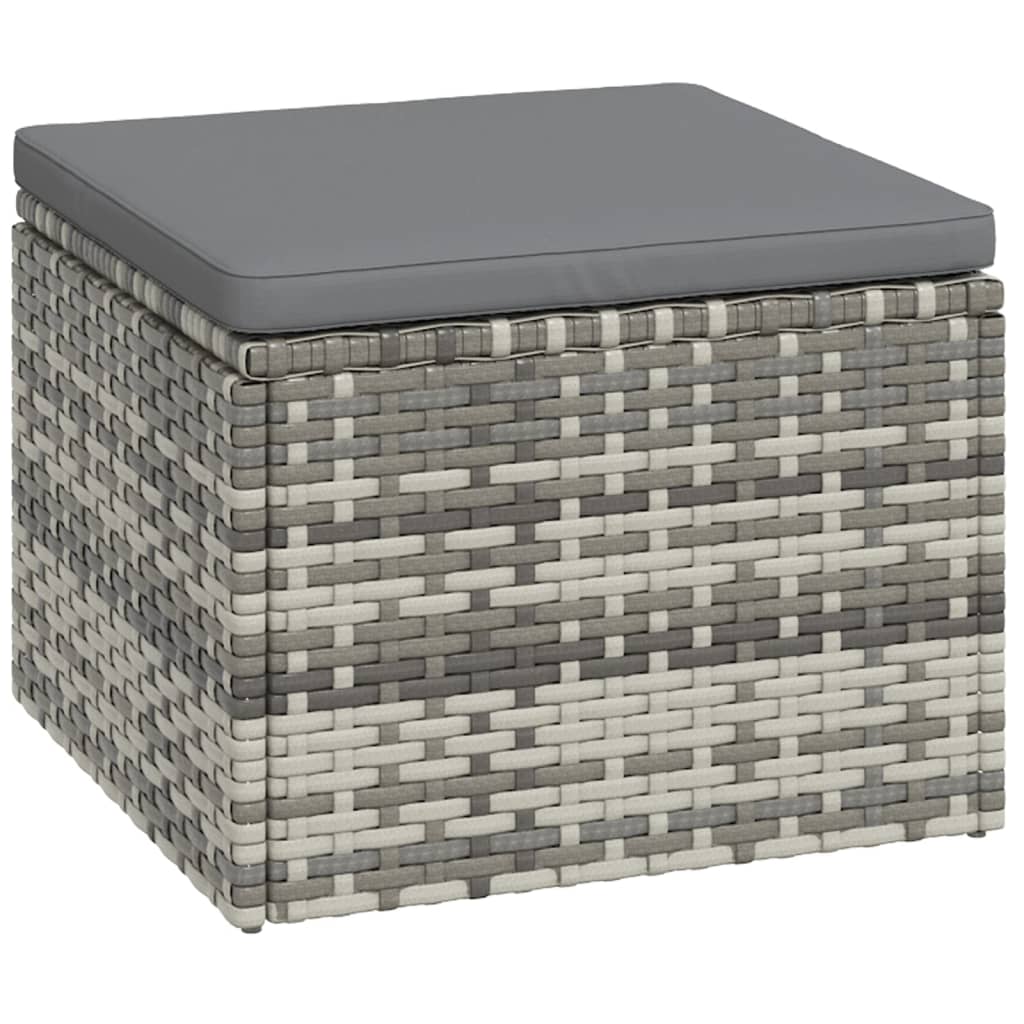Komplet wypoczynkowy do ogrodu 3 części z poduszkami polirattan szary - number 4.