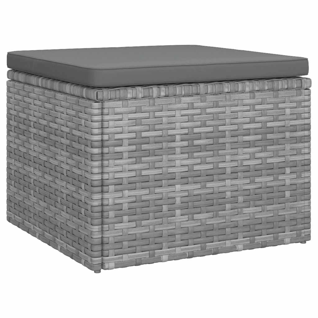 3-personers havesofa med tag og fodskammel polyrattan - grå, 1 - number 6.