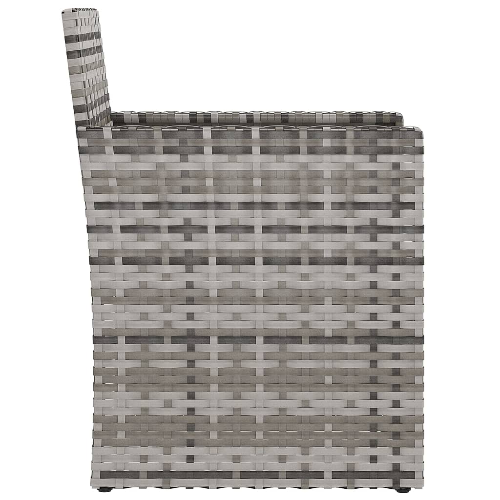 Krzesło ogrodowe z poduszką polirattan - szare, 1 szt., bez poduszki oparcia - number 5.