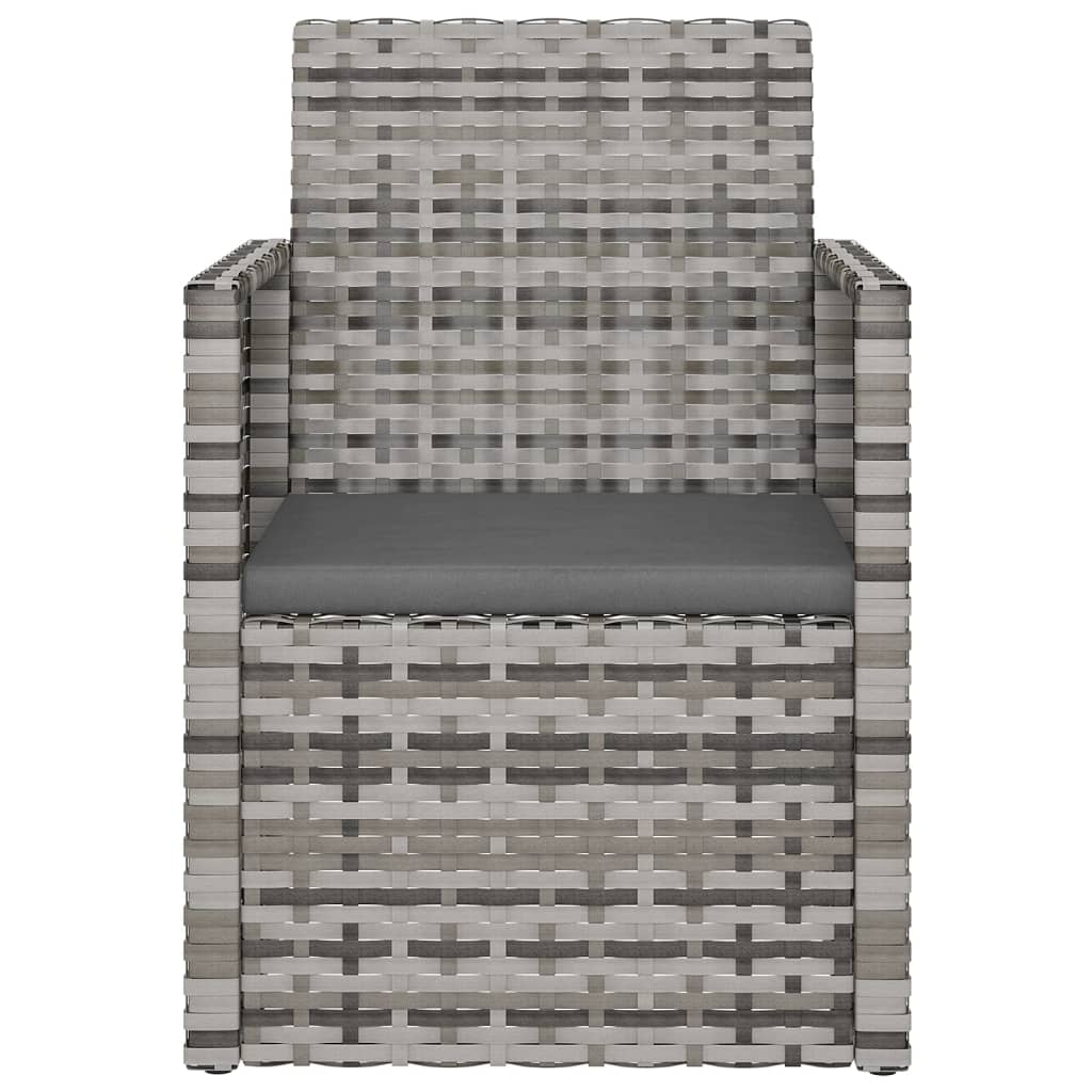Krzesło ogrodowe z poduszką polirattan - szare, 1 szt., bez poduszki oparcia - number 4.
