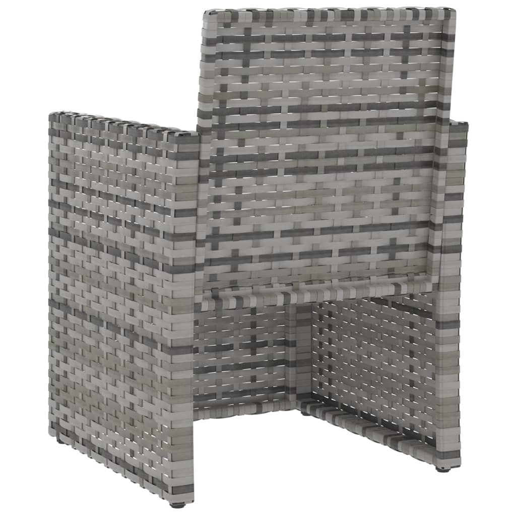 Krzesło ogrodowe z poduszką polirattan - szare, 1 szt., bez poduszki oparcia - number 6.