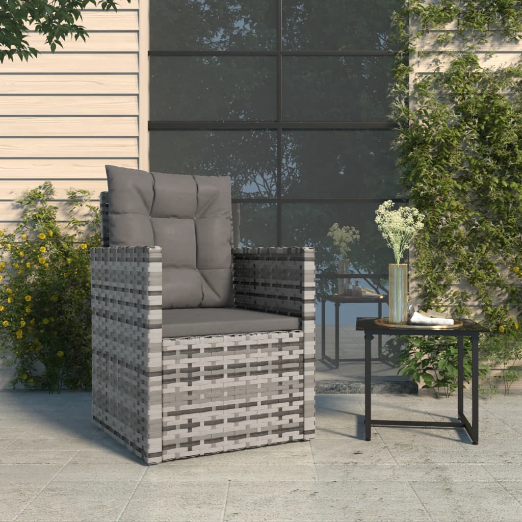 Havestol med hynder polyrattan grå - number 1.
