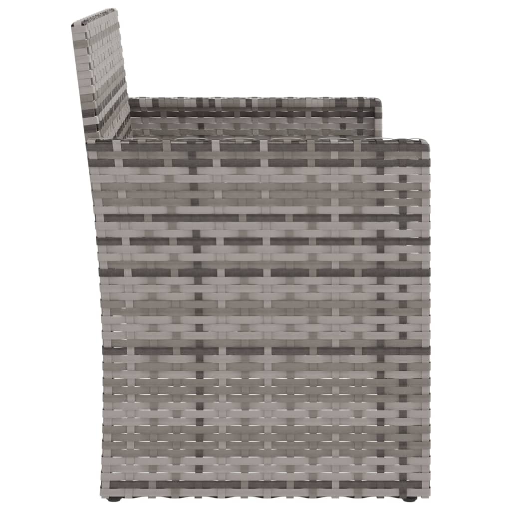Hagebenk med puter 105 cm polyrattan - grå, 1, uten ryggpute - number 5.