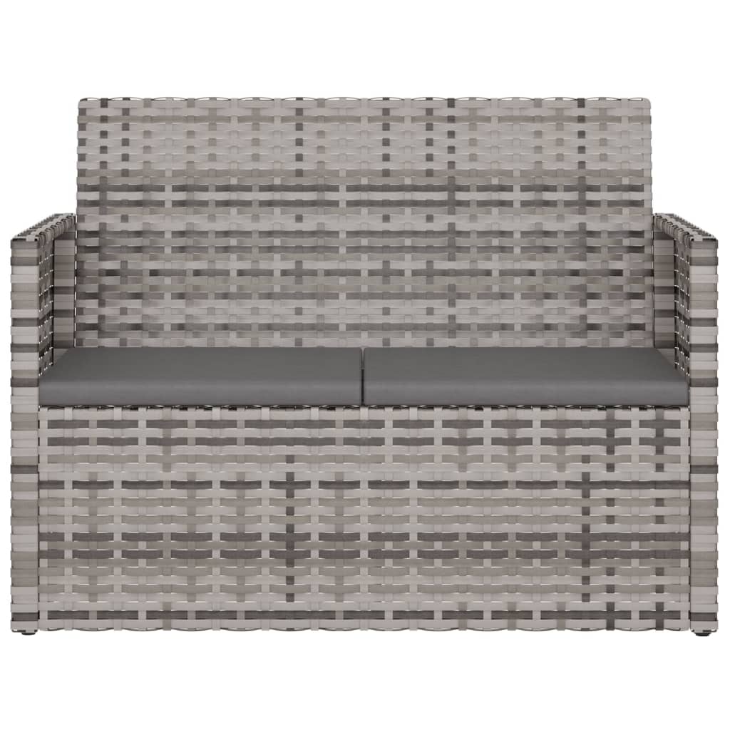 Hagebenk med puter 105 cm polyrattan - grå, 1, uten ryggpute - number 4.