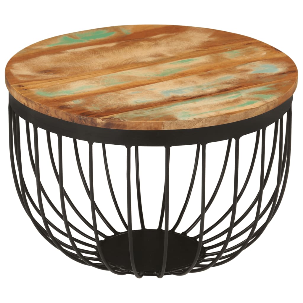 Stolić za kavu ø50x35 cm puno reciklirano drvo i čelik - number 8.