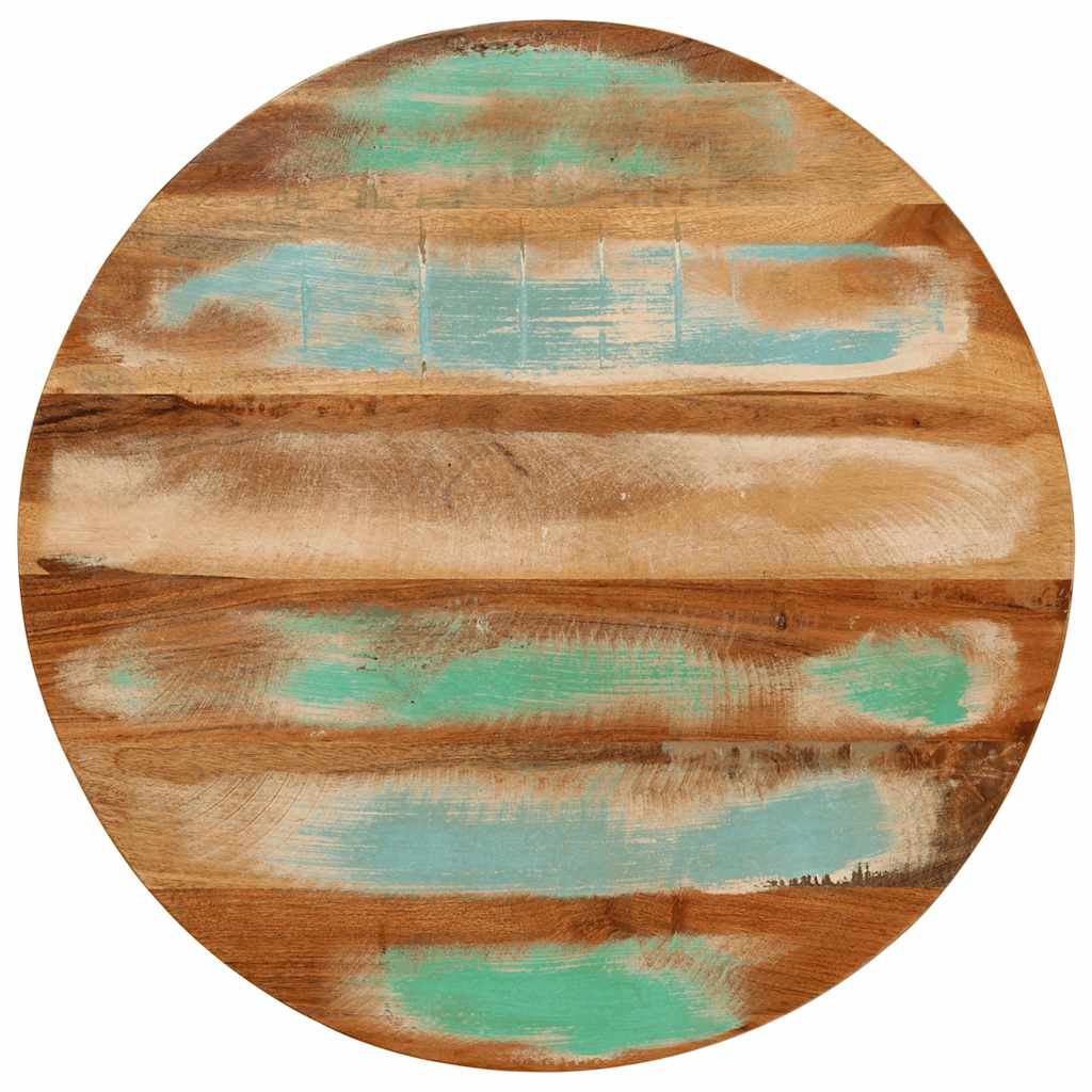 Sofabord ø50x40 cm massivt genbrugstræ og stål - number 4.